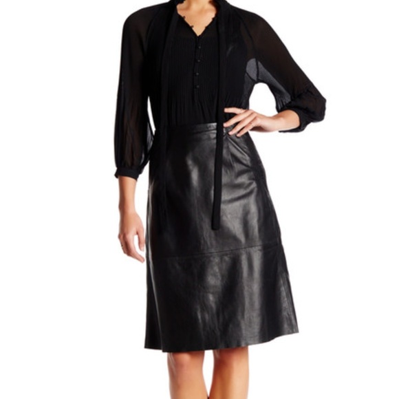 French Connection Dresses & Skirts - French Connection Genuine Leather Skirt 4 Black